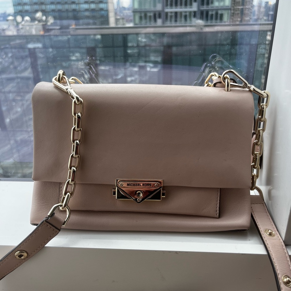Michael Kors Pink “CECE” Crossbody Bag with Gold Chain